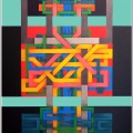 2008- Labirinto Interrotto 8, (Robot), cm 80x120,  colori acrilici su tela di lino