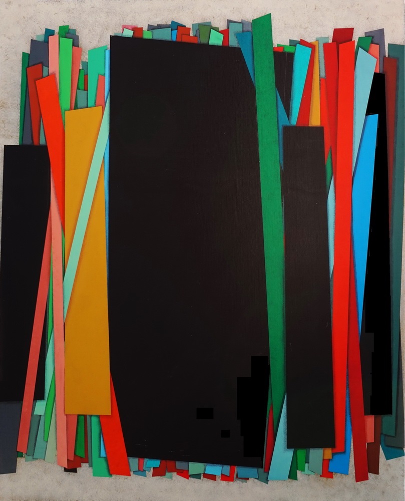 BARRED, cm 80 x100,   Acrylic color on linen canvas