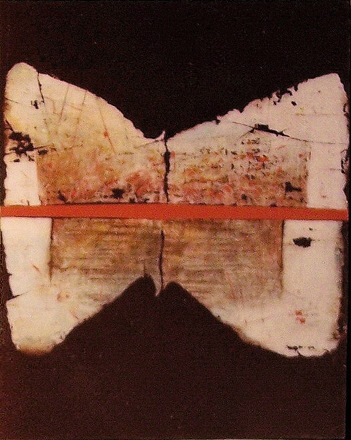 1975- Reperto, Segni di vita, cm 120x140 circa, Olio ed Acrilico su tela. Collezione Ente Pubblico Teramo