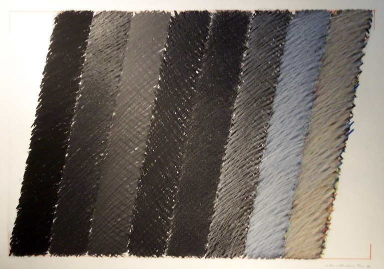 1977, black 8, cm 100x70, charcoal, graphite, oil dry on Fabriano 100 % cotton watermarked paper  ( priv. coll. )