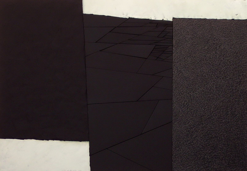 1990, territory n° 6, cm 50x35, acrylic color on wooden panel in bas-relief