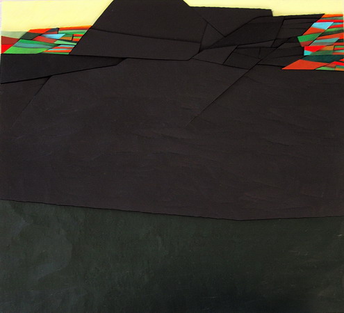 1992, territory n°16, cm 50x45, acrylic color on wooden panel in bas-relief