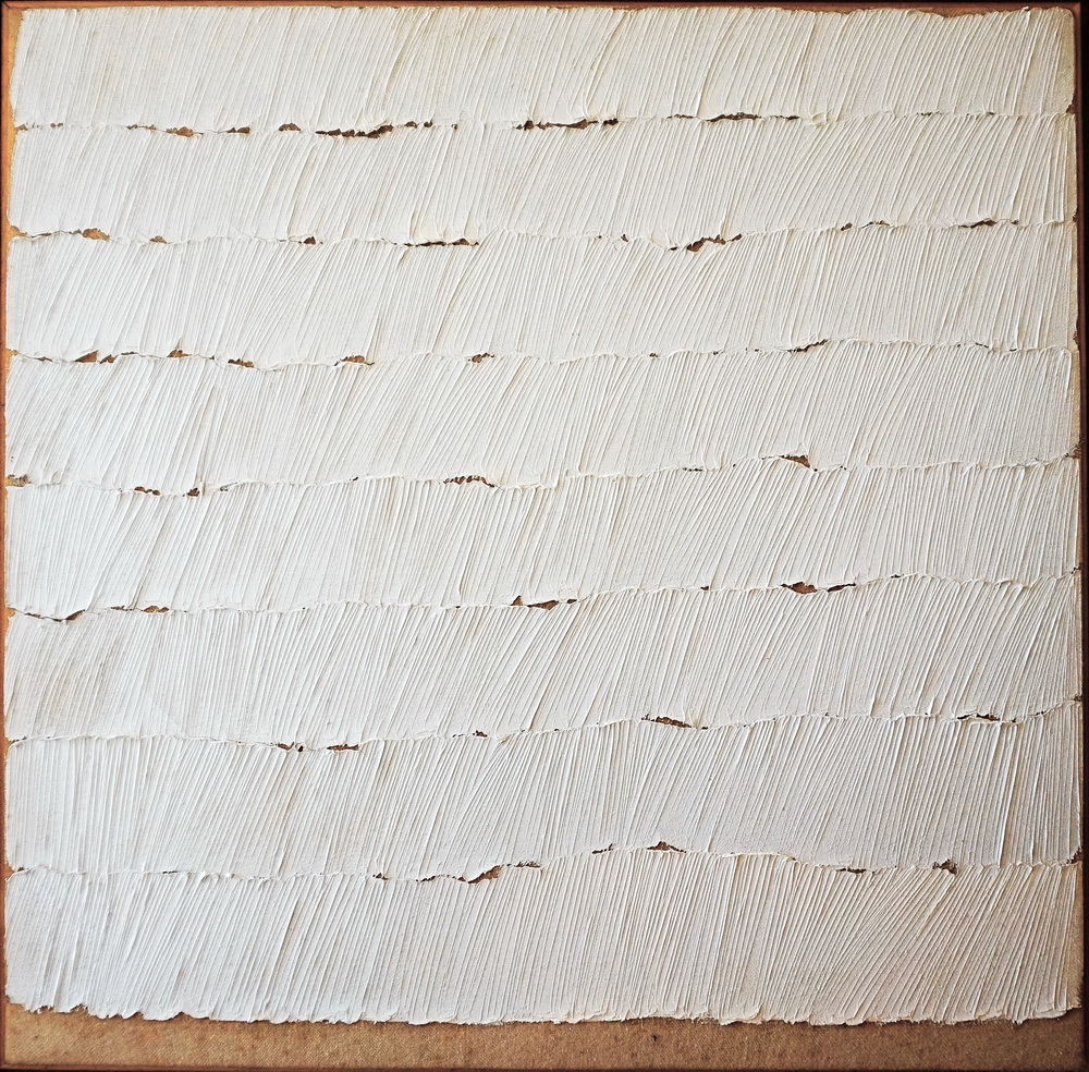 1978, white, cm 50x50, oil on canvas  Leonardesca 5RS (priv. coll.)