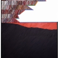 1982, enchanted sea, cm 66,5x117, acrylic and cotton yarn on panel (priv.coll.)
