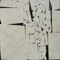 TERRAE MOTUS ( Earthquake ), acrylic and pumice of Lipari on linen canvas, 80x80 cm