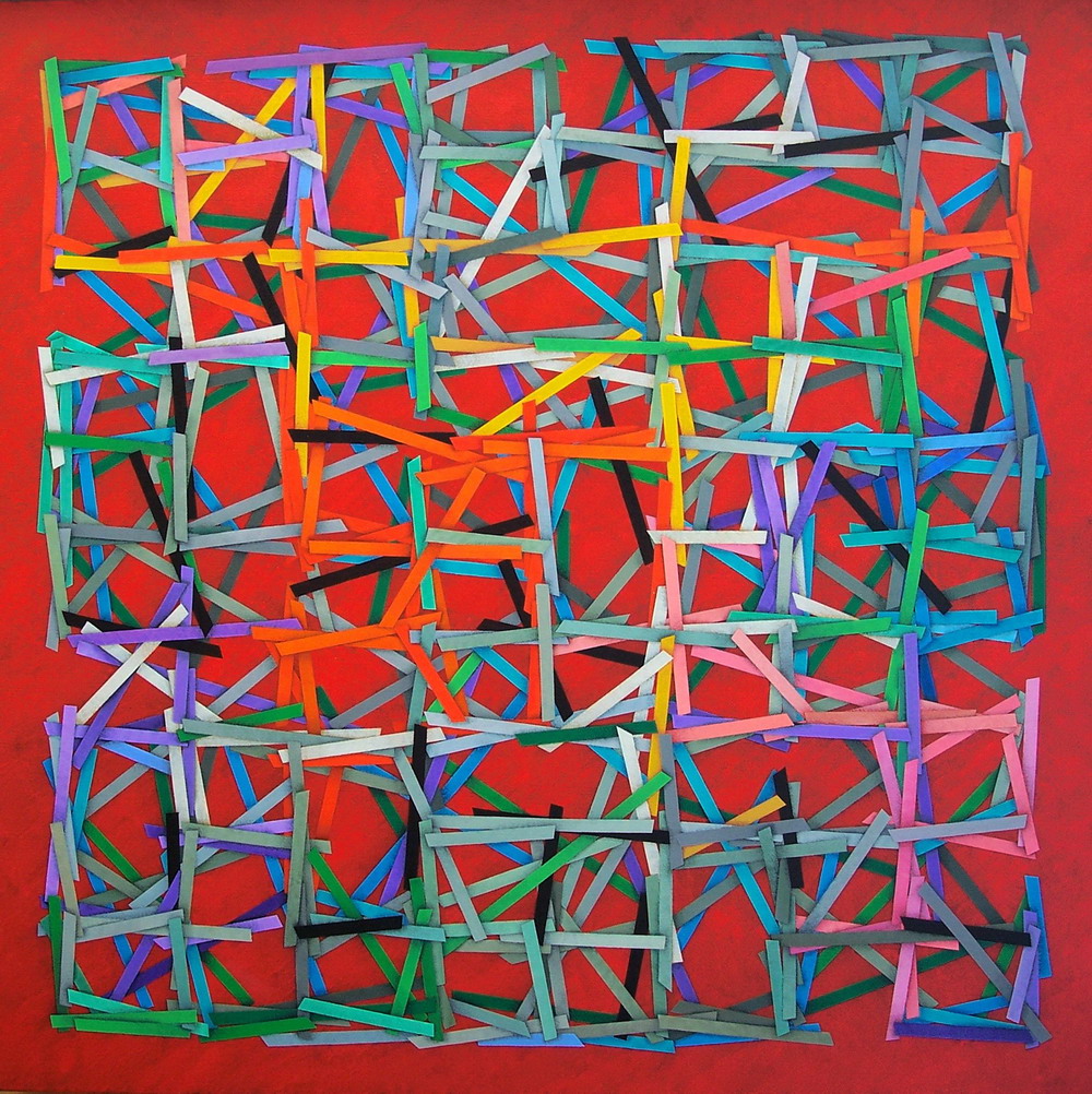 2013- La rete, cm 80x80, Acrylic color on linen canvas