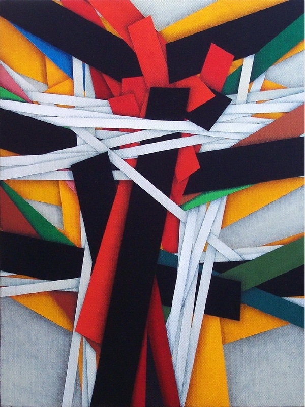 TRALICCIO, Power pole 18, cm 30x40, acrylic color on canvas on poplar panel