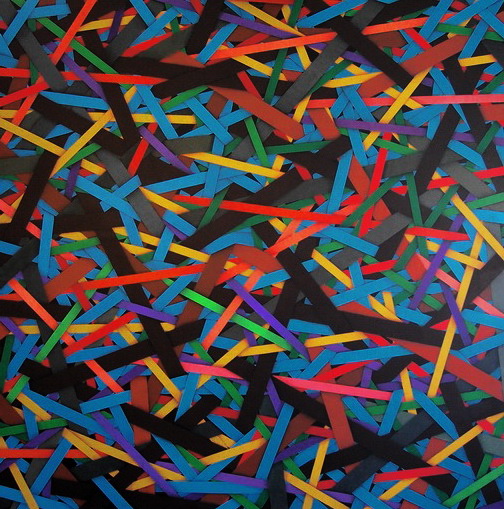 Accumulation (323) cm 120x120, acrylic color on canvas