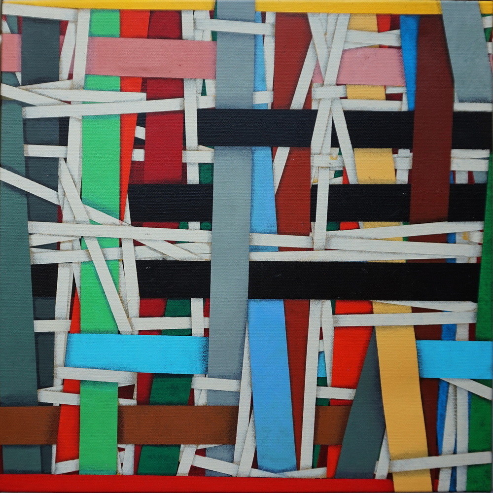 BARRED, 40 x 40 cm, Acrylic color on  canvas on poplar panel