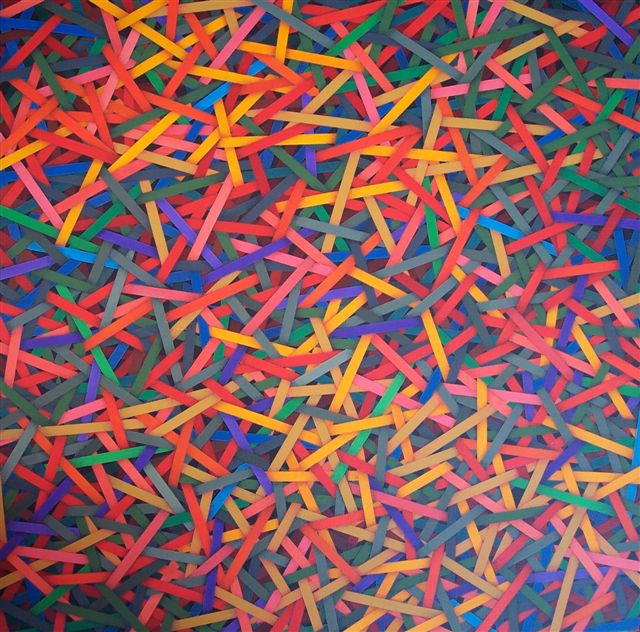 Accumulation, cm 60x60 cm, acrylic color on  canvas
