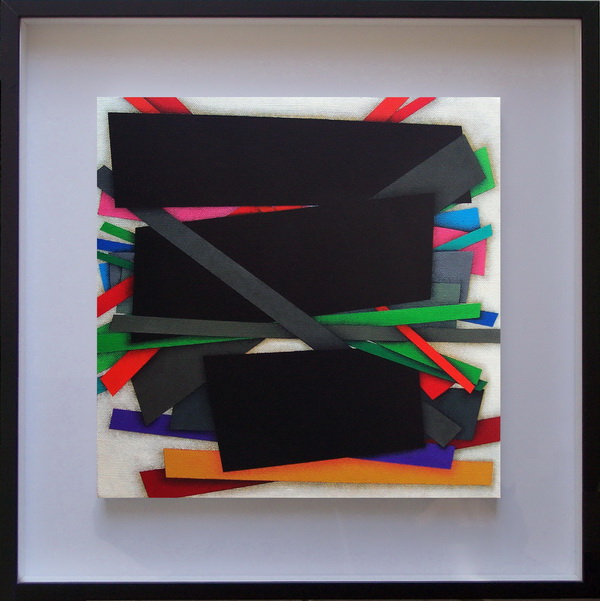 Barricade, 30 x 30 cm, Acrylic color on  canvas on poplar panel