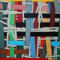 BARRED, 40 x 40 cm, Acrylic color on linen canvas on poplar panel