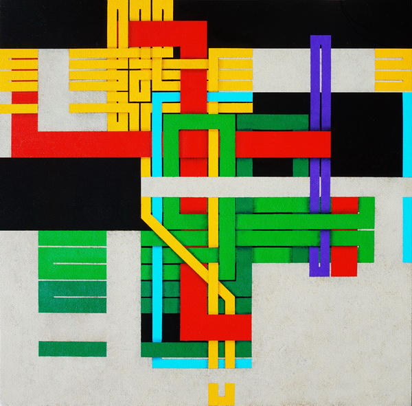 Under construction  (Terminal), cm 40x40, acrylic color on linen canvas