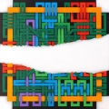 Fault / Faglia (interrupted labyrinth, 016/8), 40x40 cm, acrylic color on canvas