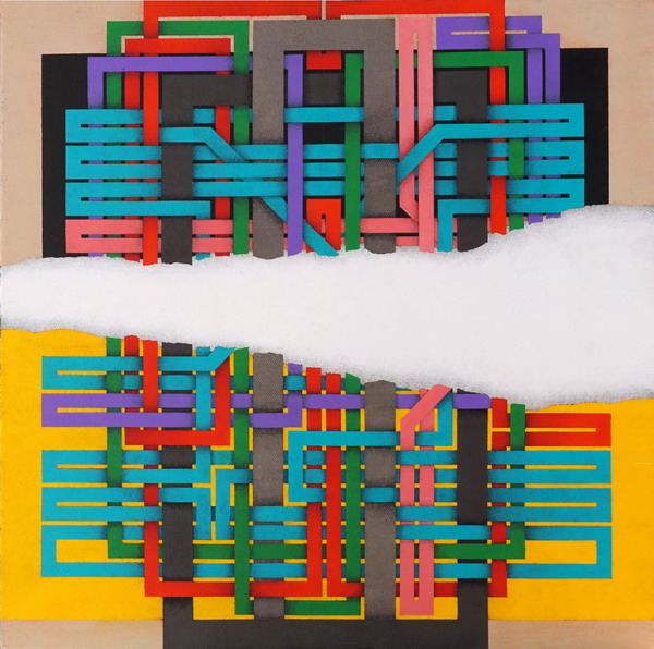 2008- Labirinto interrotto, acrylic color on canvas, 40x40 cm
