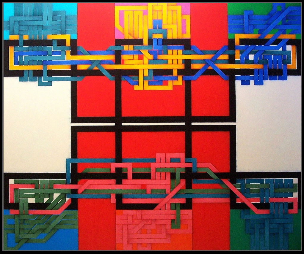 2007, Labirinto, Circuito 10, cm 180 x 150, acrylic color on linen canvas