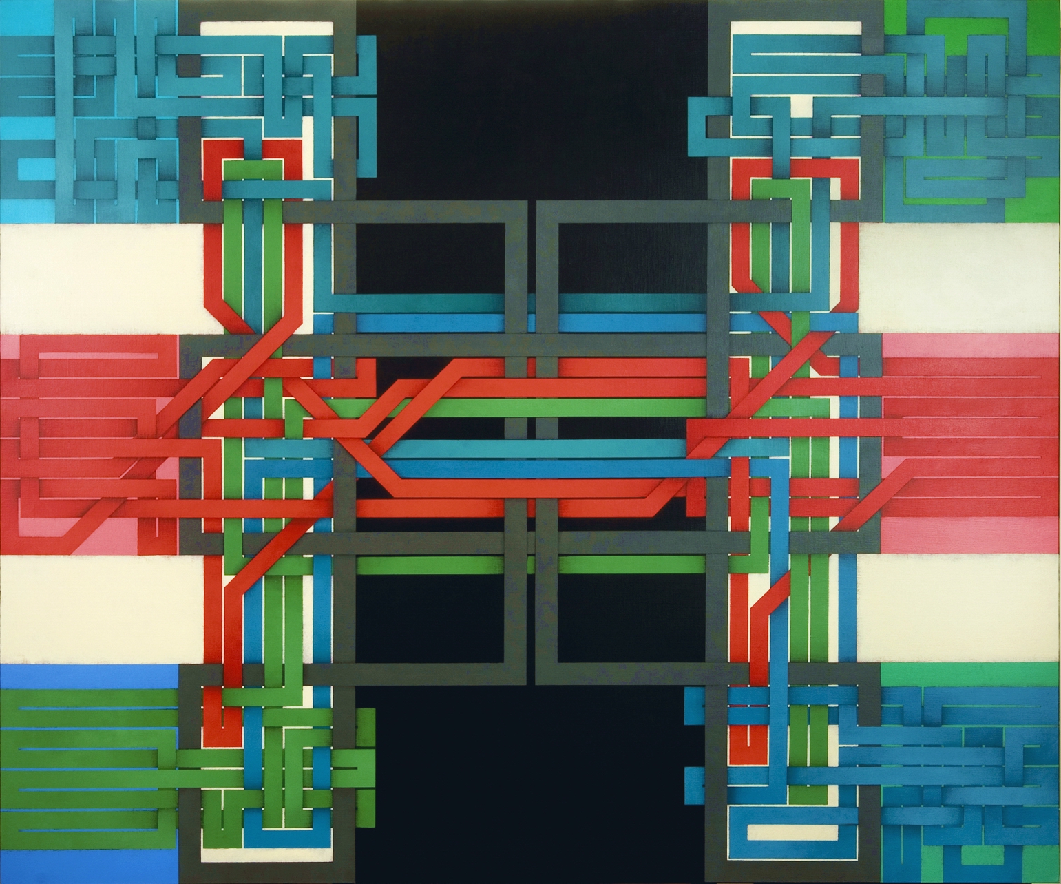 2007, Labirinto, Circuito 4, cm 180x150, acrilico su tela