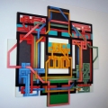 Labyrinth 07/15, cm 165x155x4, acrylic color on linen canvas on poplar wood panel