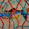Territory,  40x40 cm, acrylic color on linen canvas on poplar panel