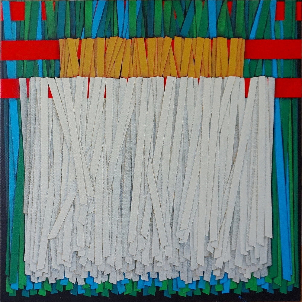 Hanging, cm 40x40, acrylic color on linen canvas