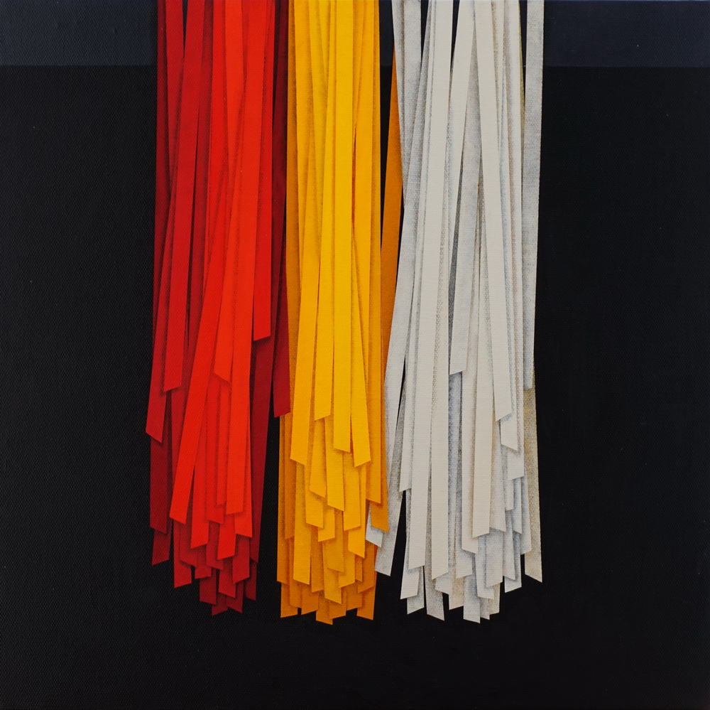 Hanging, cm 40x40, acrylic color on linen canvas on poplar panel   (priv. coll.)